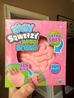 Easy Squeezy Jumbo Brainy - Pink Extra Soft Sensory Toy